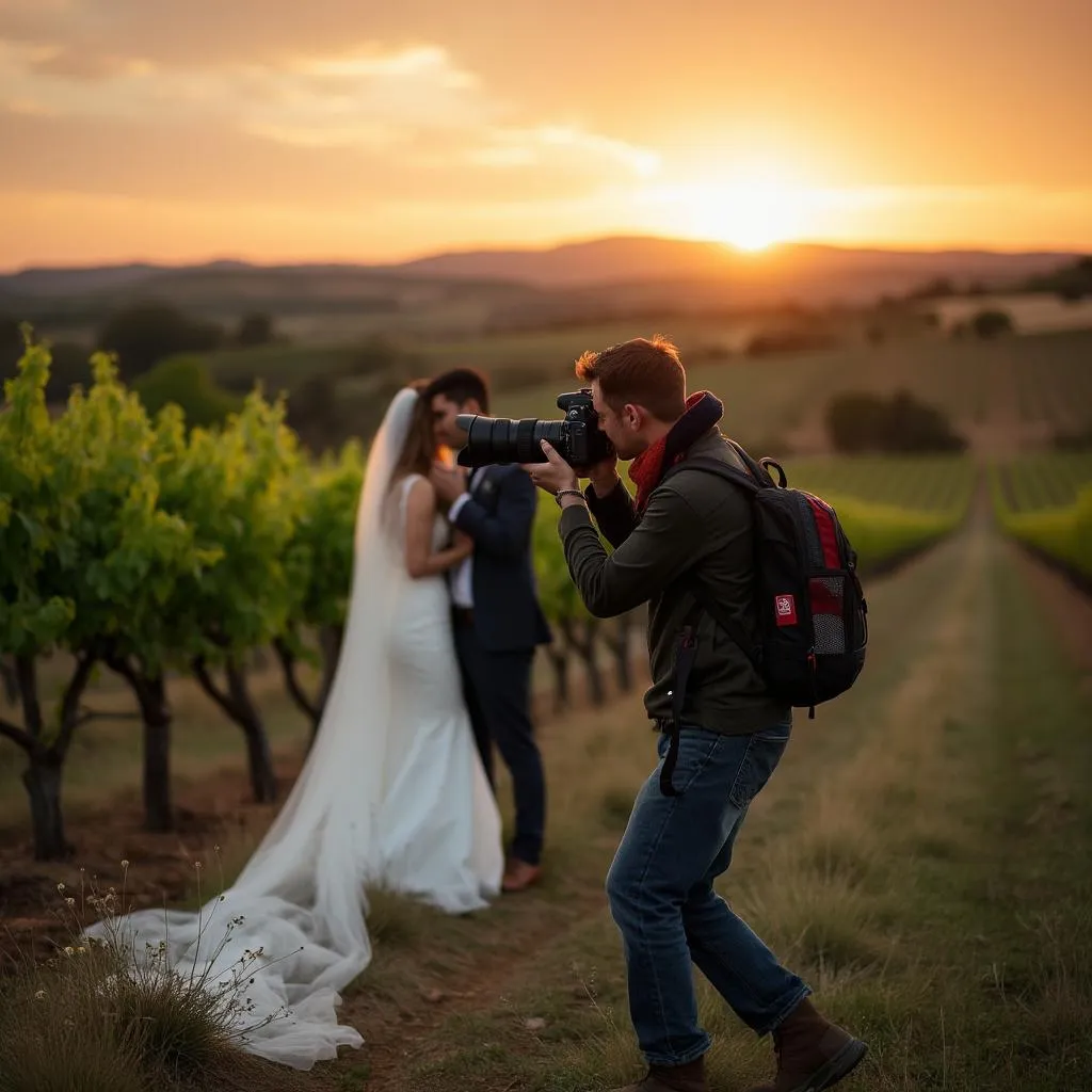 Fotógrafo en acción durante una boda en Argentina